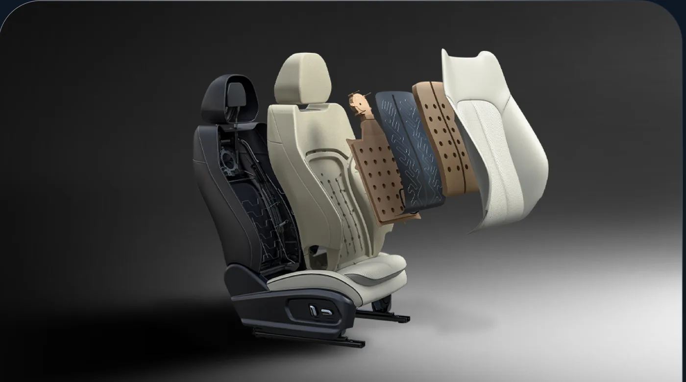 Cutaway of the J5 EV ventilated power front seat.